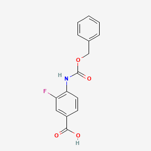 molecular formula C15H12FNO4 B15326079 4-(((Benzyloxy)carbonyl)amino)-3-fluorobenzoic acid 