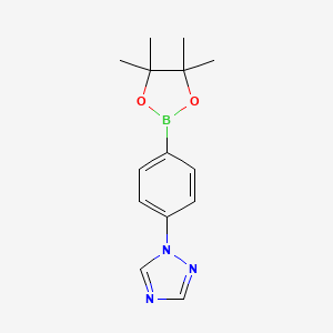 molecular formula C14H18BN3O2 B1532608 1-[4-(4,4,5,5-Tetramethyl-1,3,2-dioxaborolan-2-yl)phenyl]-1,2,4-triazole CAS No. 1384951-86-3