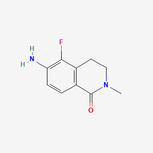 molecular formula C10H11FN2O B15326085 6-Amino-5-fluoro-2-methyl-1,2,3,4-tetrahydroisoquinolin-1-one 