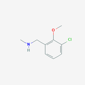 molecular formula C9H12ClNO B1532609 1-(3-chloro-2-methoxyphenyl)-N-methylmethanamine CAS No. 709649-68-3