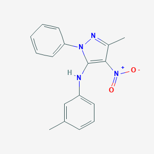 molecular formula C17H16N4O2 B153261 3-Methyl-N-(3-methylphenyl)-4-nitro-1-phenyl-1H-pyrazol-5-amine CAS No. 136389-77-0