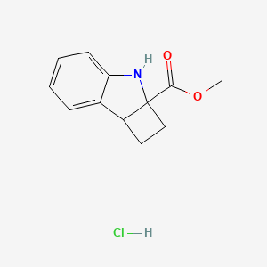 molecular formula C12H14ClNO2 B15326241 methyl1H,2H,2aH,3H,7bH-cyclobuta[b]indole-2a-carboxylatehydrochloride 