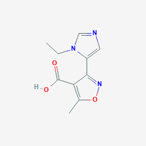 molecular formula C10H11N3O3 B15326337 3-(1-Ethyl-1h-imidazol-5-yl)-5-methylisoxazole-4-carboxylic acid 