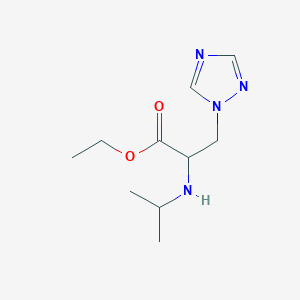 molecular formula C10H18N4O2 B15326368 Ethyl 2-(isopropylamino)-3-(1h-1,2,4-triazol-1-yl)propanoate 