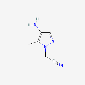 molecular formula C6H8N4 B15326395 1H-Pyrazole-1-acetonitrile, 4-amino-5-methyl- 