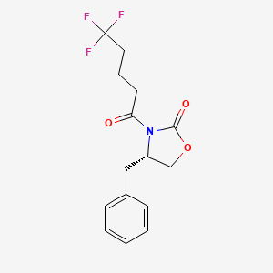 molecular formula C15H16F3NO3 B1532641 (4S)-4-benzyl-3-(5,5,5-trifluoropentanoyl)-1,3-oxazolidin-2-one CAS No. 1401065-46-0