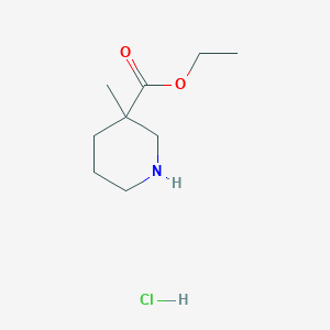 molecular formula C9H18ClNO2 B1532653 Ethyl 3-methylpiperidine-3-carboxylate hydrochloride CAS No. 176523-95-8