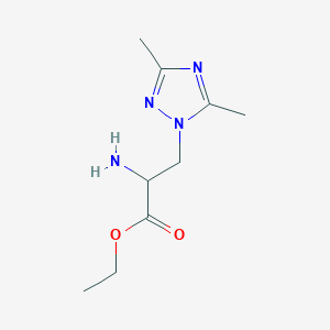 molecular formula C9H16N4O2 B15326602 Ethyl 2-amino-3-(3,5-dimethyl-1h-1,2,4-triazol-1-yl)propanoate 