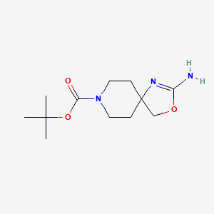 molecular formula C12H21N3O3 B15326826 Tert-butyl2-amino-3-oxa-1,8-diazaspiro[4.5]dec-1-ene-8-carboxylate 