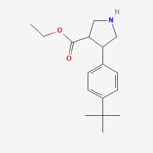 molecular formula C17H25NO2 B15326917 Ethyl 4-(4-tert-butylphenyl)pyrrolidine-3-carboxylate 