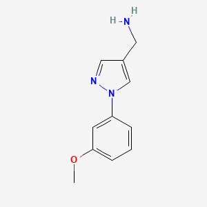 molecular formula C11H13N3O B1532702 1-[1-(3-Methoxyphenyl)-1H-pyrazol-4-YL]methanamine CAS No. 1015845-54-1