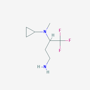 molecular formula C8H15F3N2 B15327027 n3-Cyclopropyl-4,4,4-trifluoro-n3-methylbutane-1,3-diamine 
