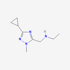molecular formula C9H16N4 B15327055 n-((3-Cyclopropyl-1-methyl-1h-1,2,4-triazol-5-yl)methyl)ethanamine 