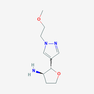 molecular formula C10H17N3O2 B15327167 rac-(2R,3S)-2-[1-(2-methoxyethyl)-1H-pyrazol-4-yl]oxolan-3-amine 