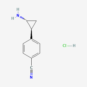 molecular formula C10H11ClN2 B15327187 rac-4-[(1R,2S)-2-aminocyclopropyl]benzonitrile hydrochloride 