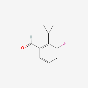 molecular formula C10H9FO B15327234 2-Cyclopropyl-3-fluorobenzaldehyde 