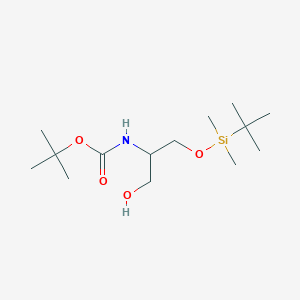 molecular formula C14H31NO4Si B15327256 Tert-butyl 3-(tert-butyldimethylsilyloxy)-1-hydroxypropan-2-ylcarbamate 