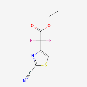 molecular formula C8H6F2N2O2S B15327324 Ethyl2-(2-cyano-1,3-thiazol-4-yl)-2,2-difluoroacetate 