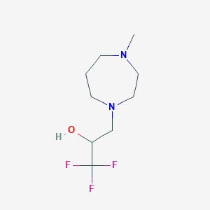 molecular formula C9H17F3N2O B1532736 1,1,1-Trifluoro-3-(4-methyl-1,4-diazepan-1-yl)propan-2-ol CAS No. 1339881-01-4
