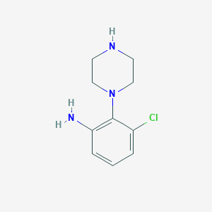 molecular formula C10H14ClN3 B15327502 3-Chloro-2-(piperazin-1-yl)aniline 