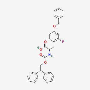 molecular formula C31H26FNO5 B15327560 N-[(9H-fluoren-9-ylmethoxy)carbonyl]-2-fluoro-O-(phenylmethyl)-L-tyrosine 