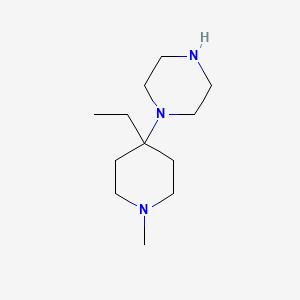 molecular formula C12H25N3 B15327577 Piperazine, 1-(4-ethyl-1-methyl-4-piperidinyl)- 