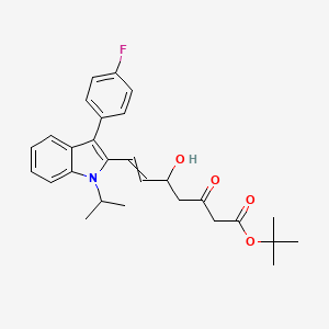 molecular formula C28H32FNO4 B15327646 Tert-butyl 7-[3-(4-fluorophenyl)-1-propan-2-ylindol-2-yl]-5-hydroxy-3-oxohept-6-enoate 
