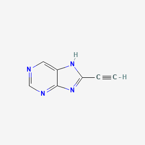 molecular formula C7H4N4 B15327709 8-Ethynyl-9h-purine 