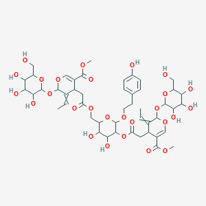 molecular formula C48H64O27 B15327722 methyl 5-ethylidene-4-[2-[[5-[2-[3-ethylidene-5-methoxycarbonyl-2-[3,4,5-trihydroxy-6-(hydroxymethyl)oxan-2-yl]oxy-4H-pyran-4-yl]acetyl]oxy-3,4-dihydroxy-6-[2-(4-hydroxyphenyl)ethoxy]oxan-2-yl]methoxy]-2-oxoethyl]-6-[3,4,5-trihydroxy-6-(hydroxymethyl)oxan-2-yl]oxy-4H-pyran-3-carboxylate 