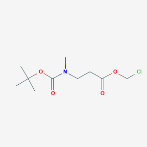 molecular formula C10H18ClNO4 B15327741 Chloromethyl 3-((tert-butoxycarbonyl)(methyl)amino)propanoate 