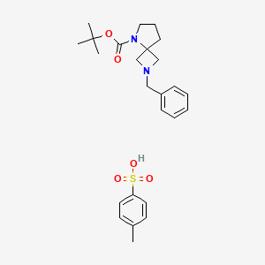 molecular formula C25H34N2O5S B15327765 Tert-butyl 2-benzyl-2,5-diazaspiro[3.4]octane-5-carboxylate, 4-methylbenzenesulfonate salt 