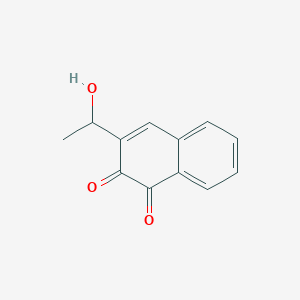 molecular formula C12H10O3 B153278 3-(1-Hydroxyethyl)naphthalene-1,2-dione CAS No. 129113-09-3