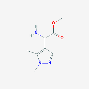 molecular formula C8H13N3O2 B15328051 methyl 2-amino-2-(1,5-dimethyl-1H-pyrazol-4-yl)acetate 