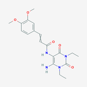 molecular formula C19H24N4O5 B15328080 N-(4-amino-1,3-diethyl-2,6-dioxopyrimidin-5-yl)-3-(3,4-dimethoxyphenyl)prop-2-enamide 