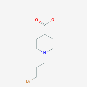 molecular formula C10H18BrNO2 B15328140 Methyl 1-(3-bromopropyl)piperidine-4-carboxylate 