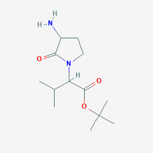 molecular formula C13H24N2O3 B15328172 Tert-butyl 2-(3-amino-2-oxopyrrolidin-1-yl)-3-methylbutanoate 