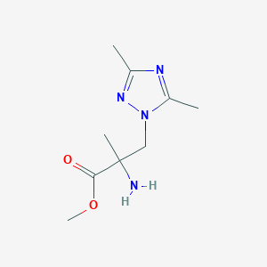 molecular formula C9H16N4O2 B15328214 Methyl 2-amino-3-(3,5-dimethyl-1h-1,2,4-triazol-1-yl)-2-methylpropanoate 