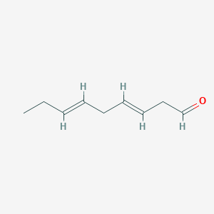 molecular formula C9H14O B15328218 Nona-3,6-dienal 