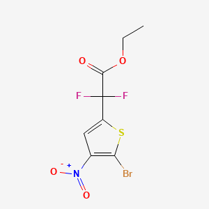 molecular formula C8H6BrF2NO4S B15328247 Ethyl2-(5-bromo-4-nitrothiophen-2-yl)-2,2-difluoroacetate 
