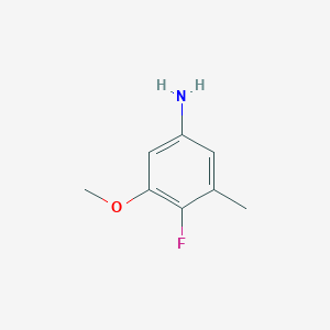 molecular formula C8H10FNO B15328400 4-Fluoro-3-methoxy-5-methylaniline 