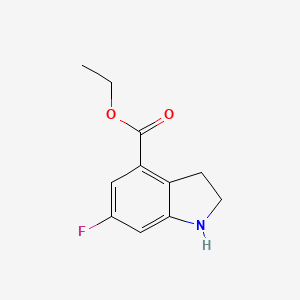 molecular formula C11H12FNO2 B15328416 Ethyl 6-fluoroindoline-4-carboxylate 