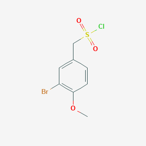 molecular formula C8H8BrClO3S B15328600 (3-Bromo-4-methoxyphenyl)methanesulfonyl chloride 