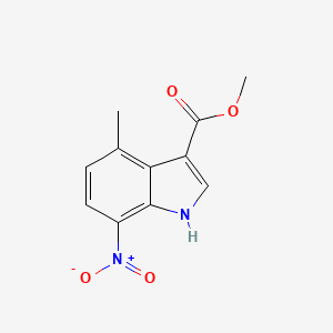 molecular formula C11H10N2O4 B15328626 Methyl 4-methyl-7-nitro-1H-indole-3-carboxylate 
