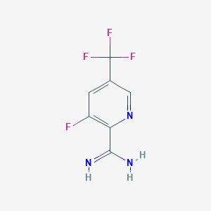 molecular formula C7H5F4N3 B15328667 3-Fluoro-5-(trifluoromethyl)picolinimidamide 