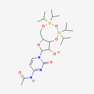 molecular formula C23H41N3O7Si2 B15328730 N-[1-[9-hydroxy-2,2,4,4-tetra(propan-2-yl)-6a,8,9,9a-tetrahydro-6H-furo[3,2-f][1,3,5,2,4]trioxadisilocin-8-yl]-2-oxopyrimidin-4-yl]acetamide 