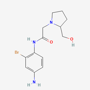 molecular formula C13H18BrN3O2 B15328820 N-(4-amino-2-bromophenyl)-2-[2-(hydroxymethyl)pyrrolidin-1-yl]acetamide 