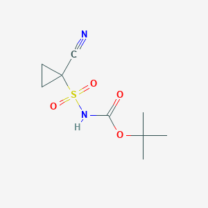 molecular formula C9H14N2O4S B1532883 tert-butyl N-[(1-cyanocyclopropyl)sulfonyl]carbamate CAS No. 1108658-10-1