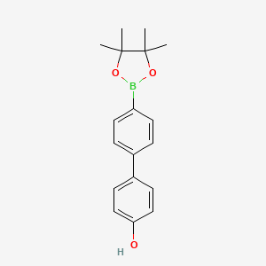 molecular formula C18H21BO3 B1532885 4'-(4,4,5,5-Tetramethyl-1,3,2-dioxaborolan-2-yl)biphenyl-4-ol CAS No. 760989-91-1