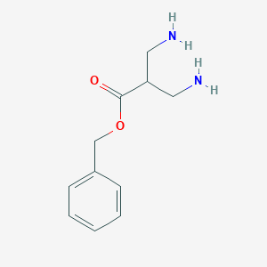 molecular formula C11H16N2O2 B15328943 Benzyl 3-amino-2-(aminomethyl)propanoate 