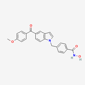 molecular formula C24H20N2O4 B15329033 N-hydroxy-4-((5-(4-methoxybenzoyl)-1H-indol-1-yl)methyl)benzamide 